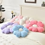 Flower Pillow, Flower Shaped Pillow Decorative Throw Pillows for Bed Couch, Cute Daisy Pillow Dorm Decor Floor Seating Cushion (Pink, 15 Inches)