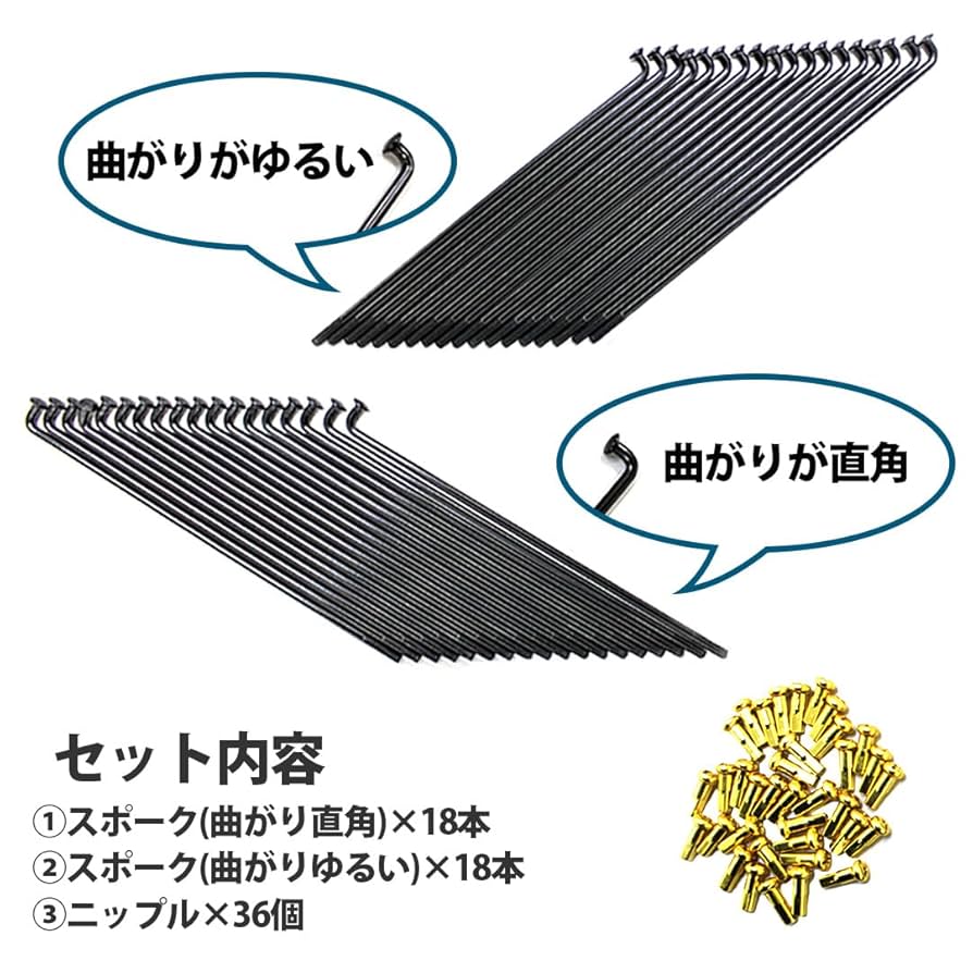 Amazon | OSAKI製汎用9×157 リムスポーク&ニップルセット 36本