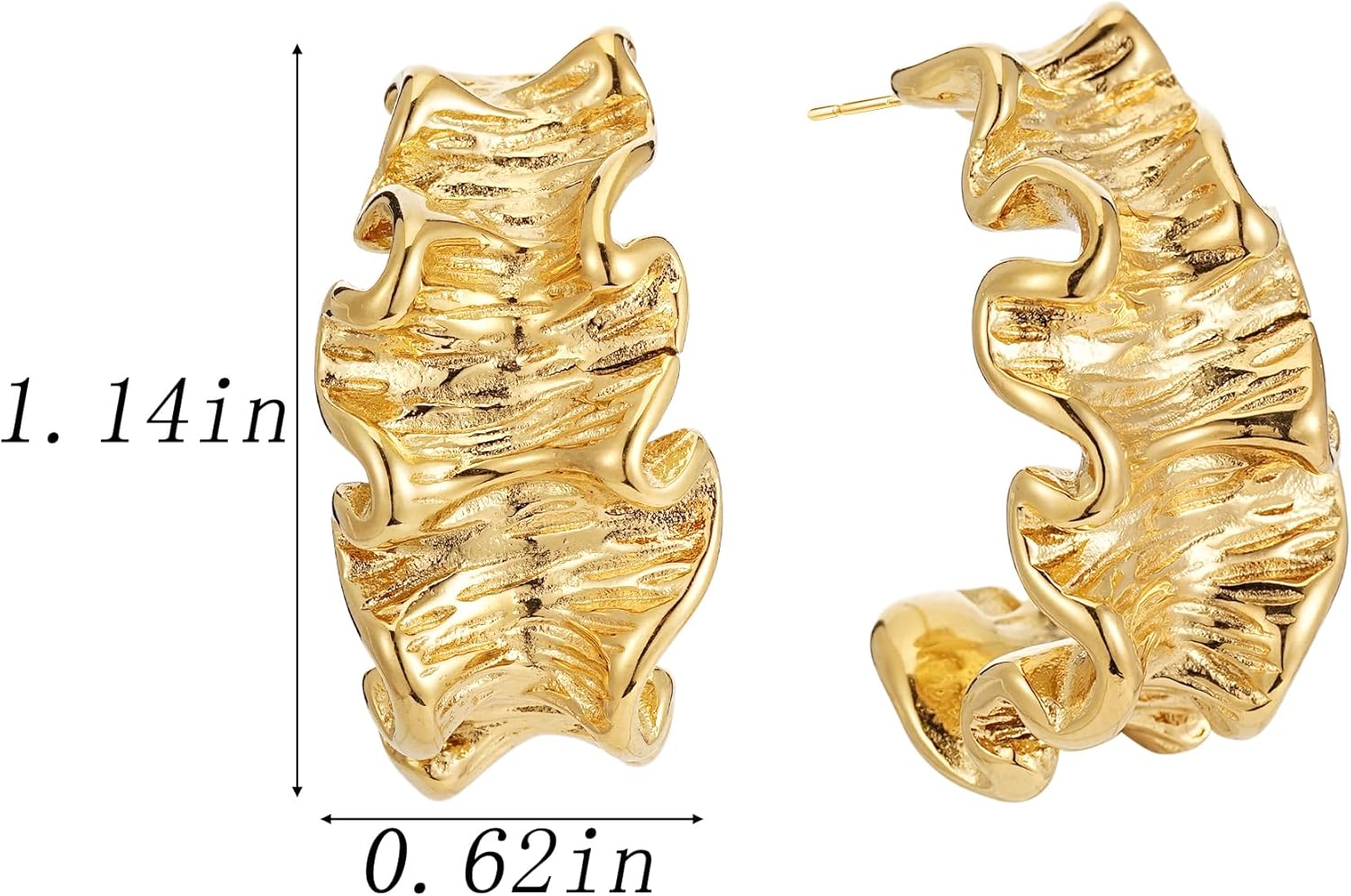 14K Gold Flower Earring for Women Geometric Chunky Leaf Drop Dangle Earrings Statement Twisted Stud Earring Fashion Jewelry Gifts - Image 6