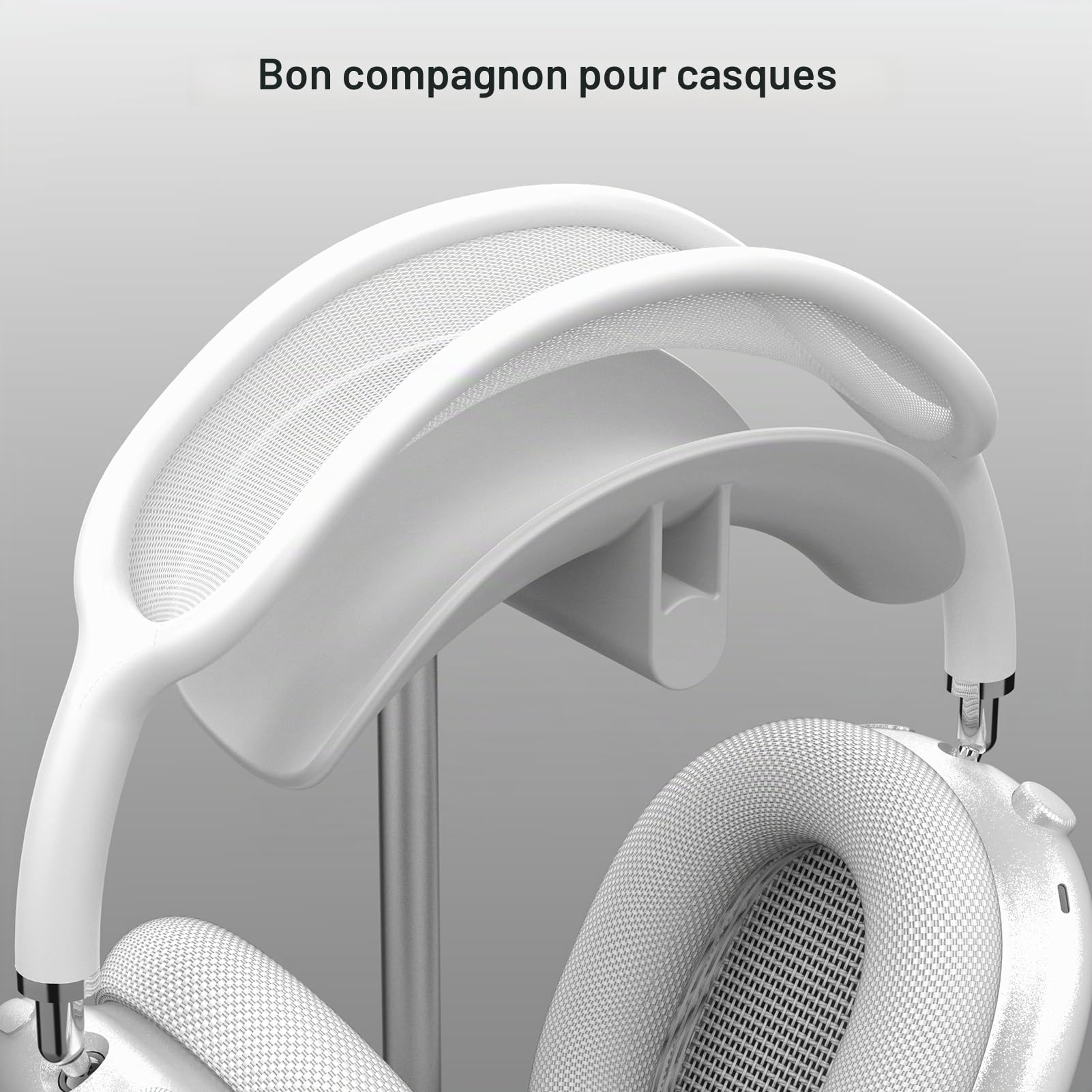 Support pour Casque, Porte pour Headset de Bureau avec Base en Aluminium, Compatible avec AirPods Max, Beats, Bose, B&O, Sony, Sennheiser, Gaming (Blanc)