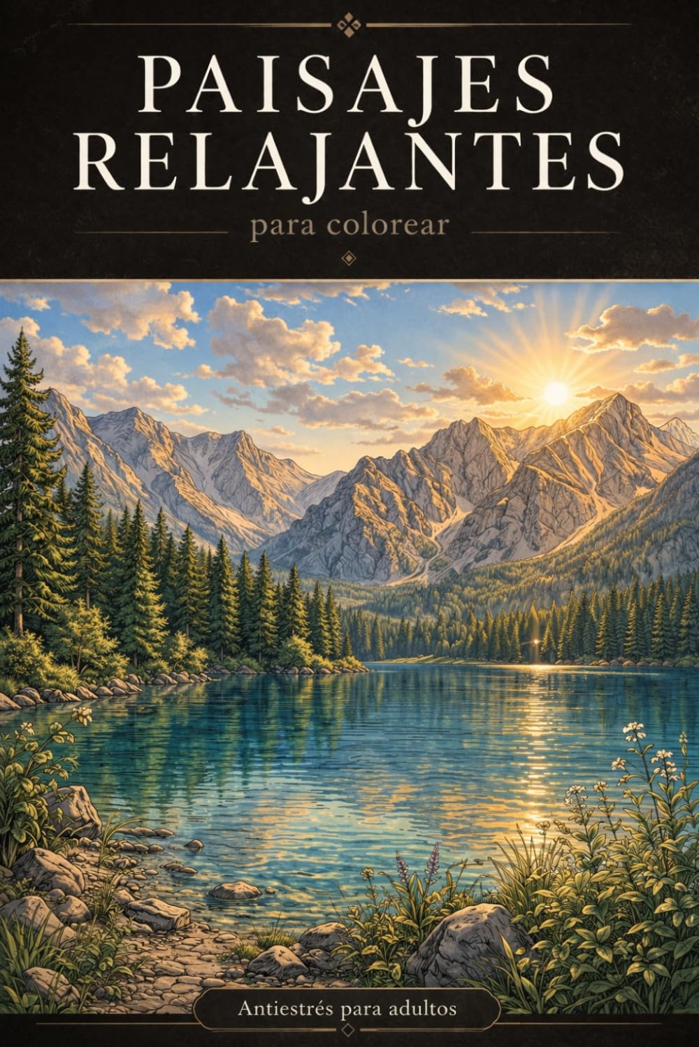 Paisajes Relajantes para Colorear: Libro de Colorear Antiestrés para Adultos con Hermosos Paisajes Naturales