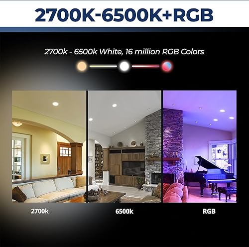 Miniatura 3 de Bombillas inteligentes equivalentes a 75 W, bombillas de inundación BR30 de 1100 lúmenes, 12 W, funcionan con Alexa y Google Assistant, bombillas