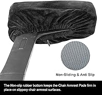 Vista 5 de baibu Almohadillas ergonómicas de espuma viscoelástica para silla de oficina, cómodas almohadillas negras para reposabrazos de juegos para codos