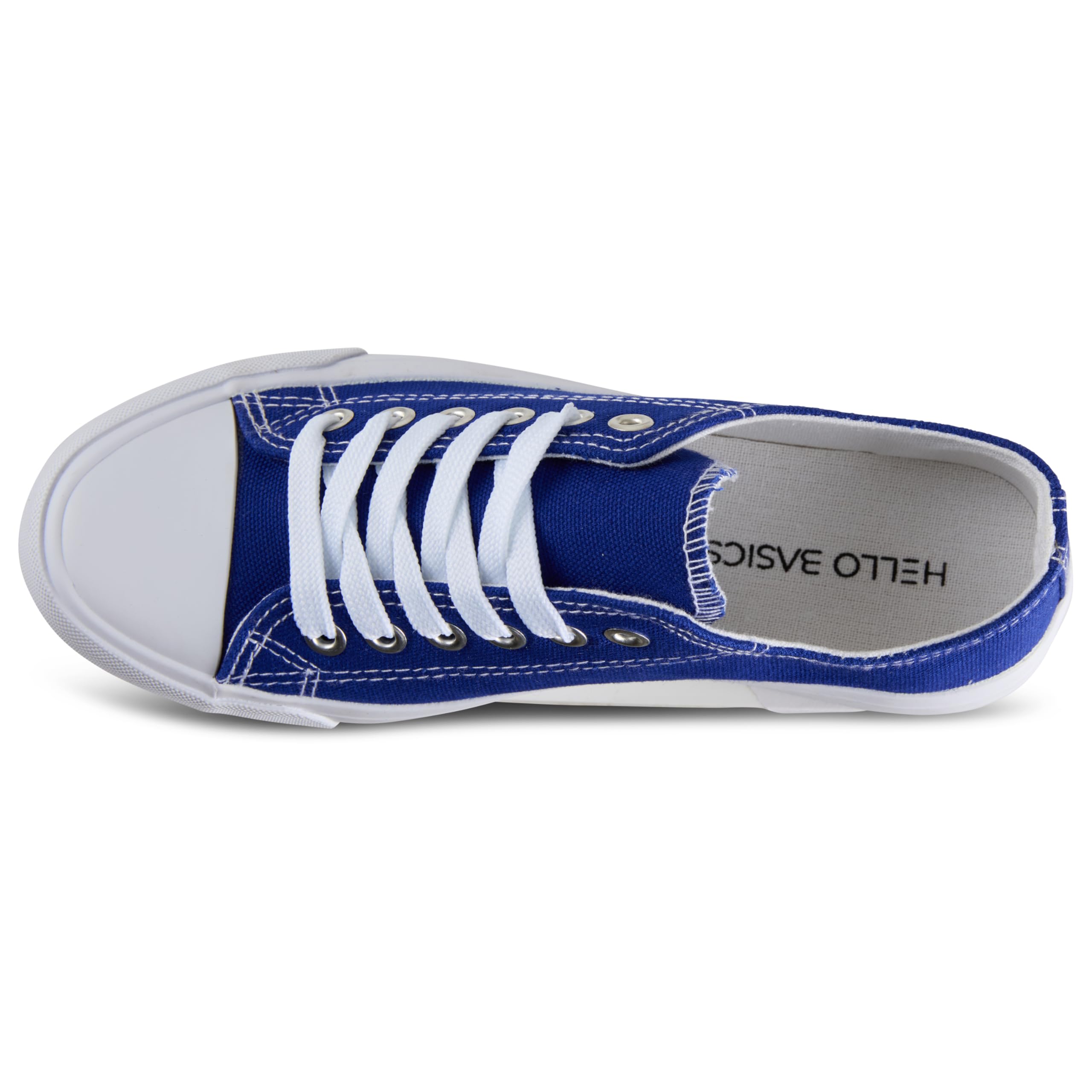 hello basics Canvas Shoes for Women Casual Low Top Women's Fashion Sneakers Slip on for Women (7, Cobalt)