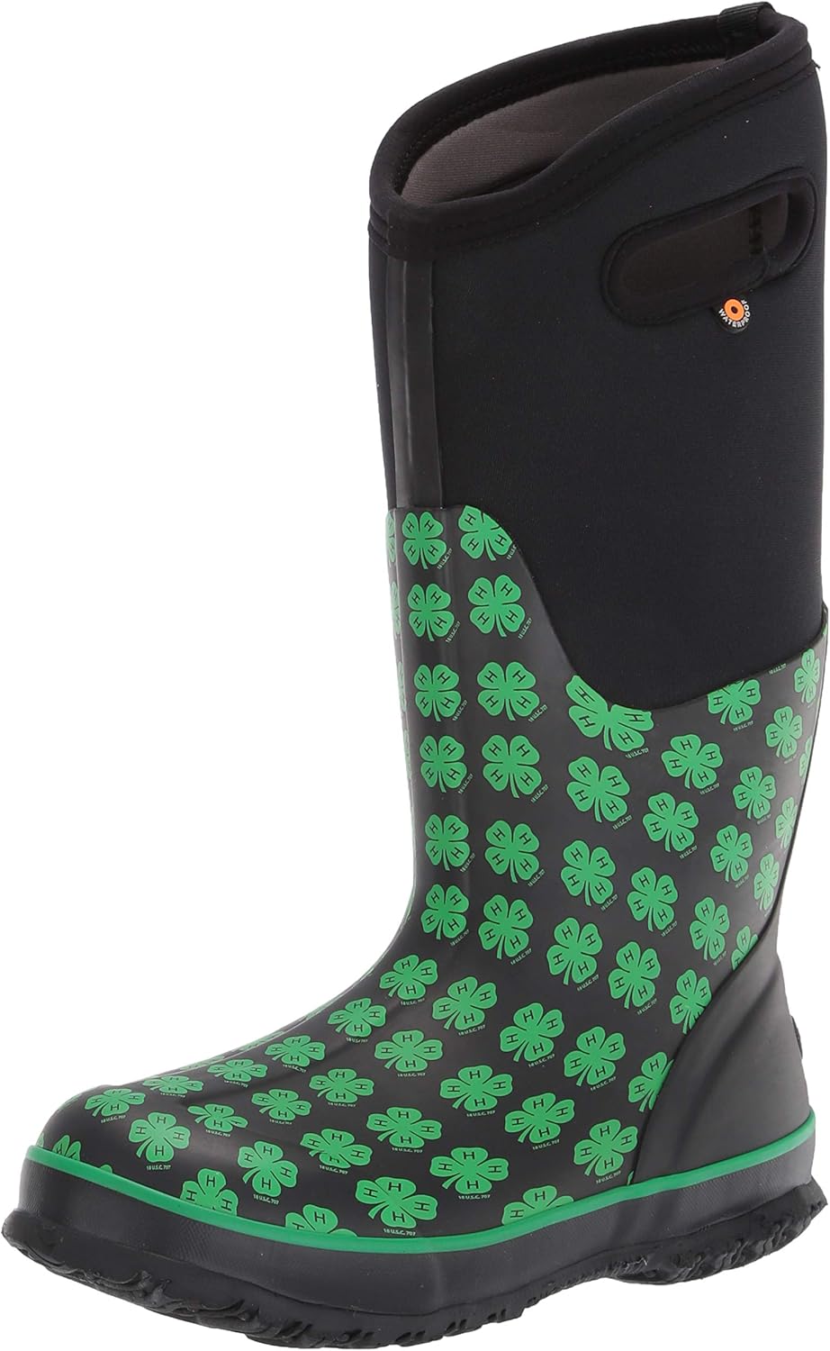 Bogs Women's Classic Tall Rainboot Rain Boot, 4H Print-Black Green, 6