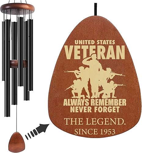 Miniatura 16 de Carillón de viento de aluminio grande personalizado para militares para crear un ambiente zen, adecuado para exteriores, jardín, decoración