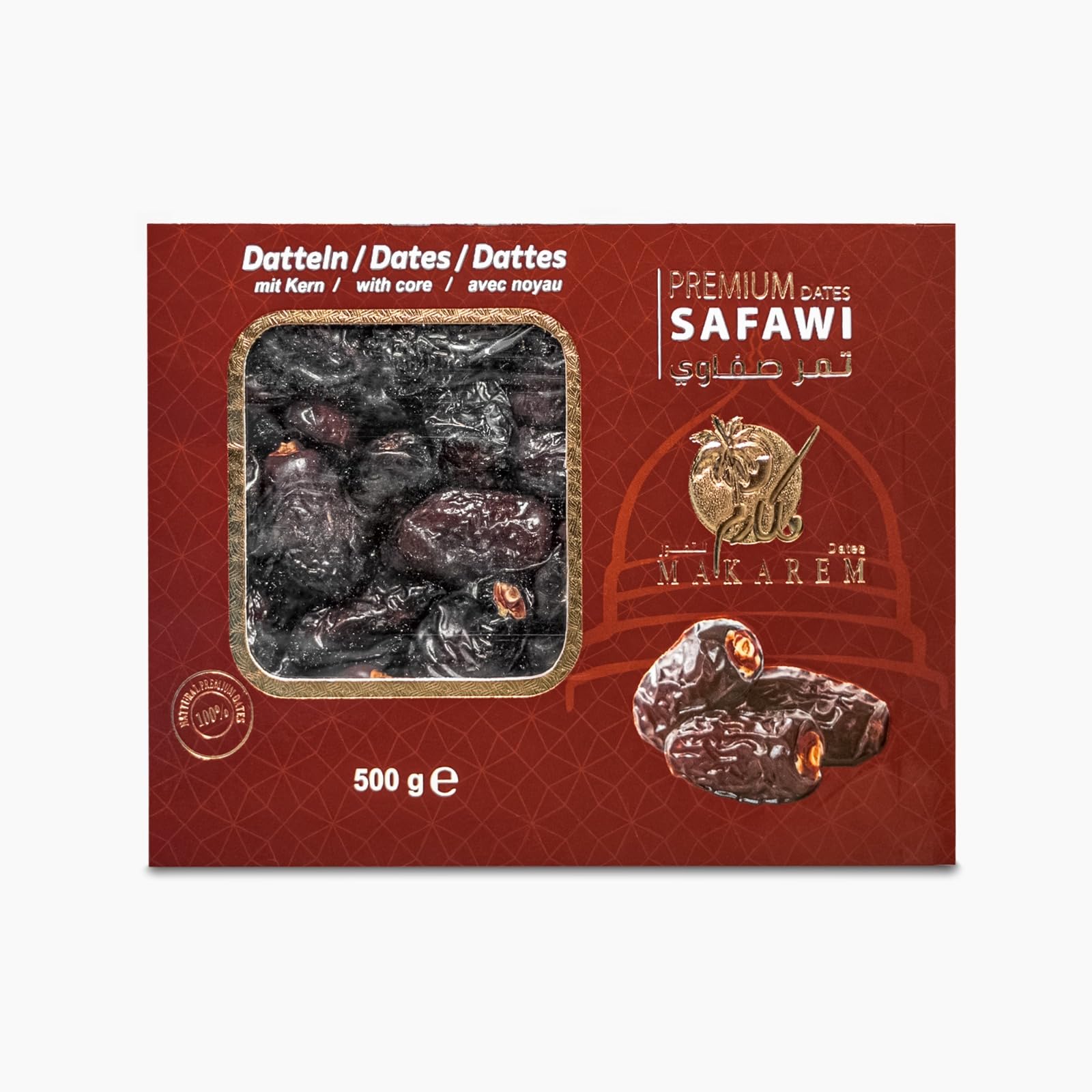 Makarem Safawi Datteln Premium aus Medina 2kg (4x500g) Saudi Arabien OHNE Zusatzstoffe