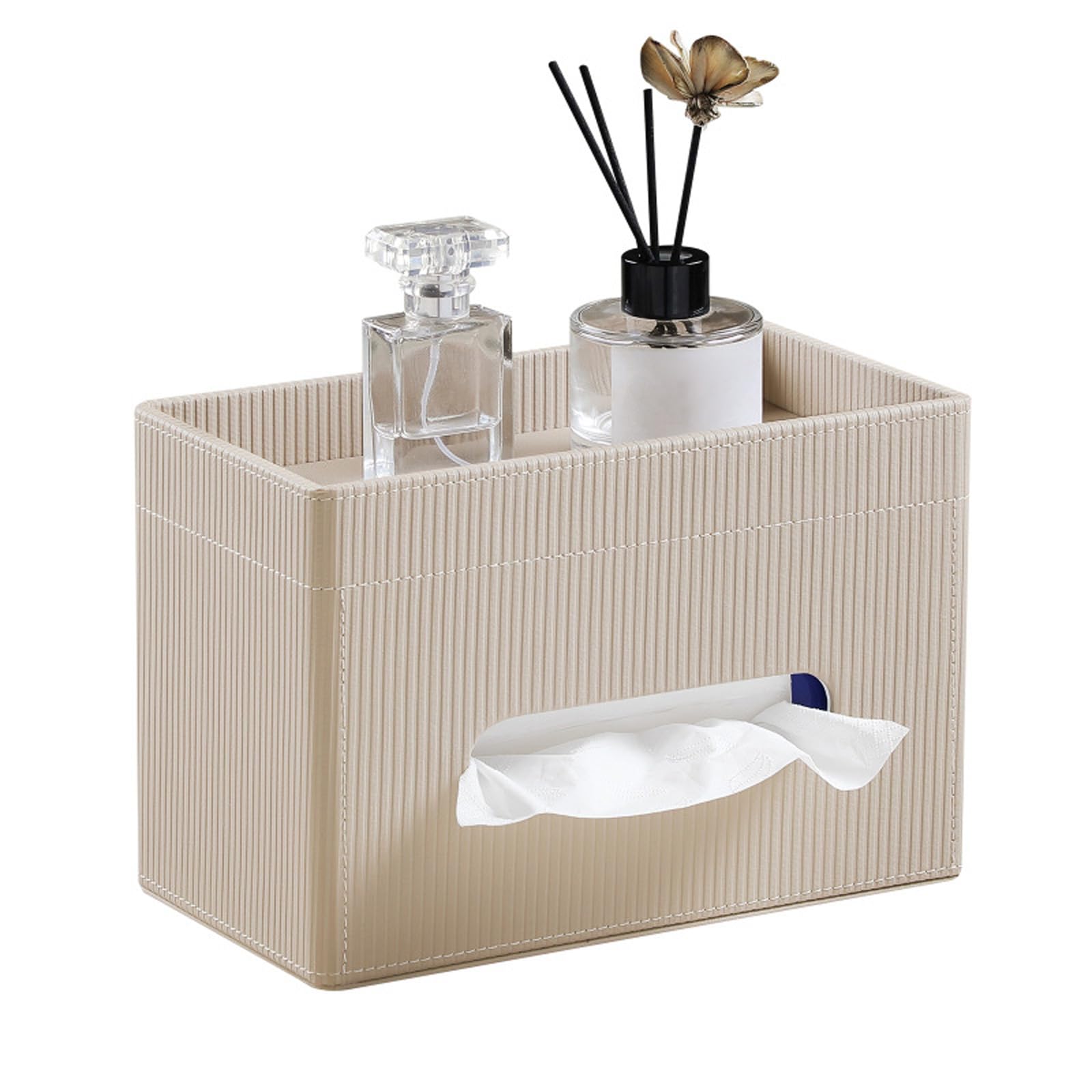 Sophisticated Rectangular PU Leather Tissue Holder with Spacious Capacity for Household and Commercial Use PU Leather Tissue Box