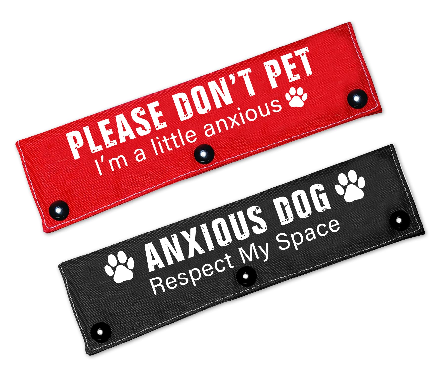Please Don't Pet / Anxious Dog Friendly - Juego de 2 fundas para correa para perros de rescate y perros ansiosos, incluye 2 fundas rojas y negras para regalo de cumpleaños de mascotas