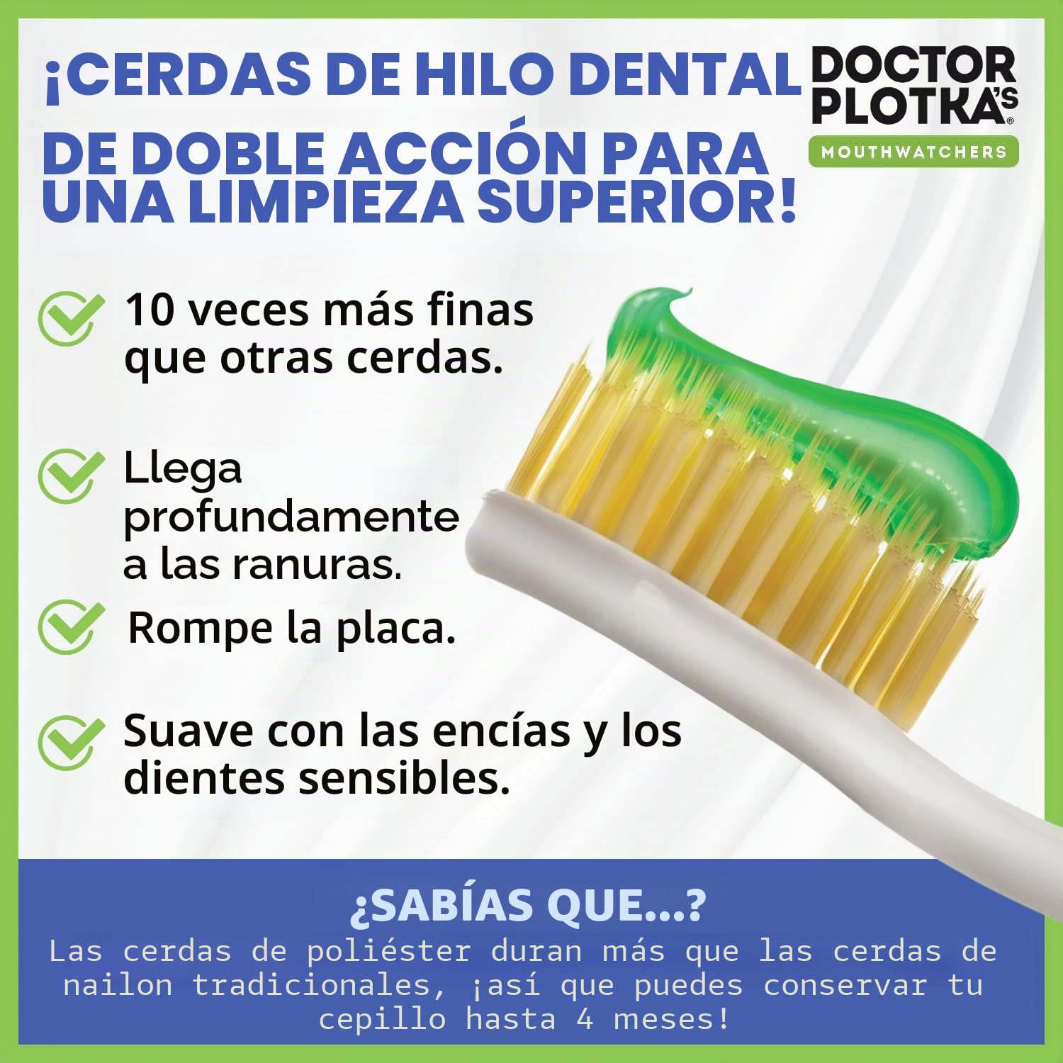 MOUTHWATCHERS Dr Plotkas - Cepillo de dientes manual suave extra suave para adultos, cepillo de dientes ultra limpio, bueno para dientes y encías sensibles, multicolor, paquete de 6