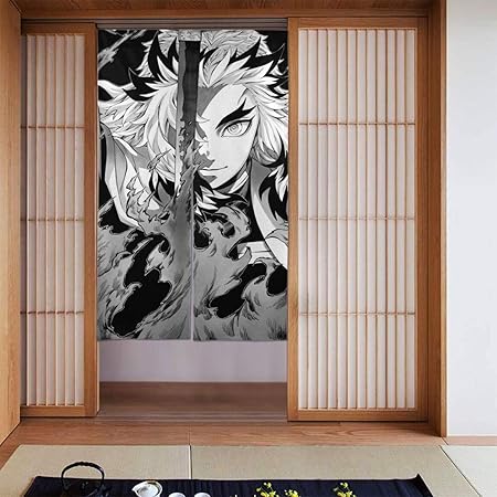 Amazon Co Jp のれん 鬼滅の刃 煉獄杏壽郎 アニメ 目隠し 間仕切り おしゃれ 遮光 ロング 暖簾 洗濯可 インテリア 玄関 キッチン 洗面所 リビング 飲食店 出入り口 トイレ 幅86cm 丈143cm ホーム キッチン