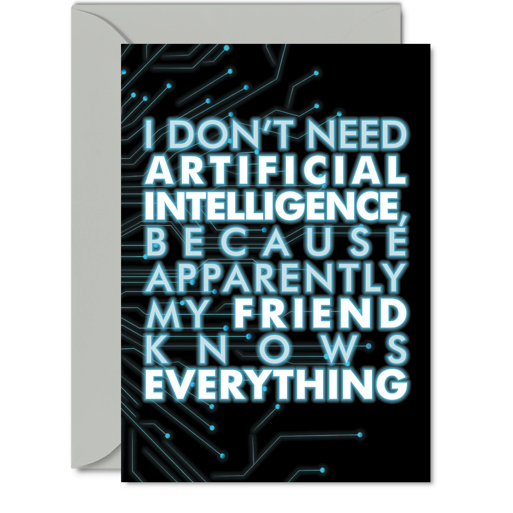 Friend Birthday Card - AI Party - Happy Birthday Card for Friend from Best Friends Bestie, A5 knows Bday Greeting Cards