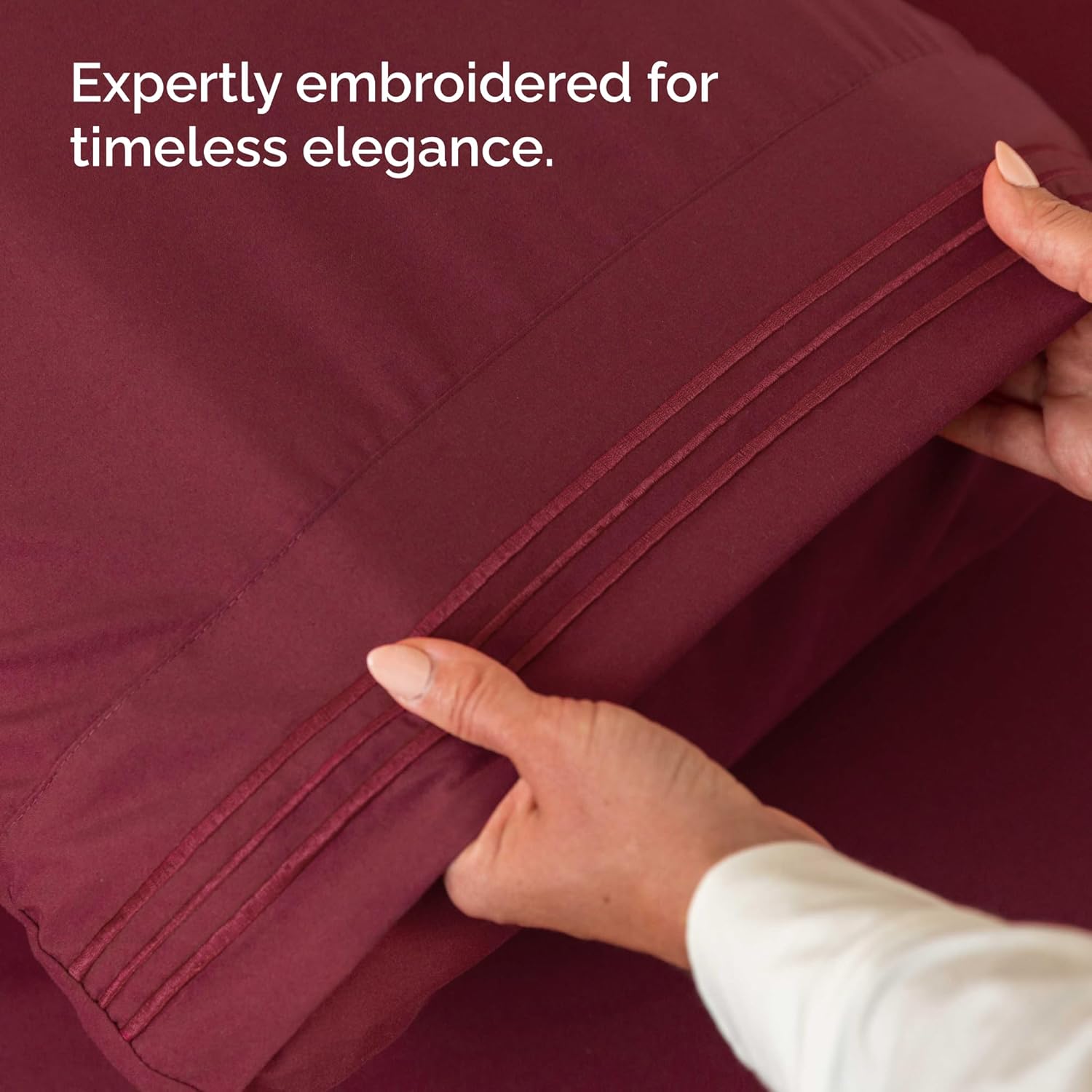 Twin Size Flat Bed Sheet + Comforter + Duvet Cover Set and 2 Extra Pillowcases Bundle - Hotel Luxury Quality Single Flat Sheets - Fits Mattresses with Deep Pockets between 8 to 16 inches - Burgundy