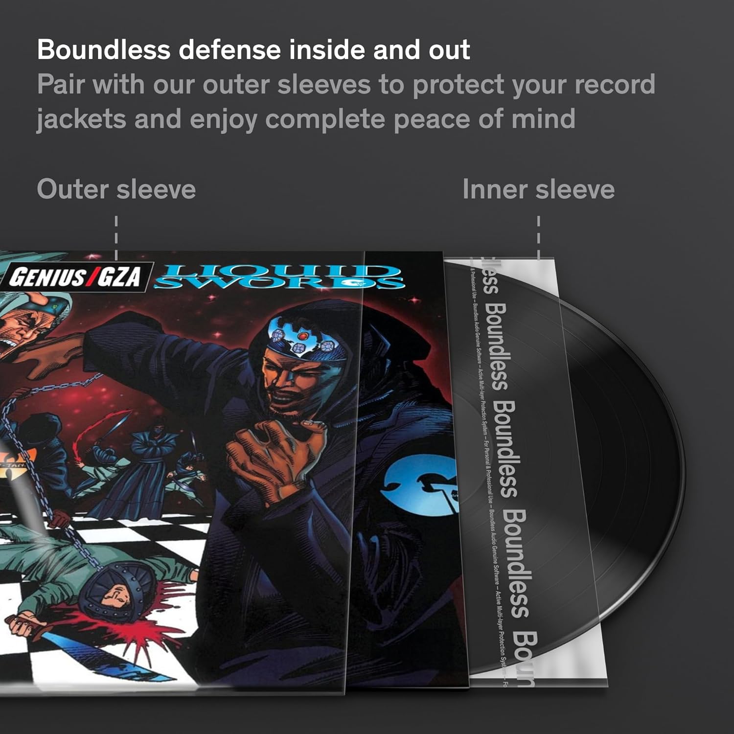 Boundless Audio Vinyl Record Sleeves - 100 x Premium Vinyl Inner Sleeves with Anti-Static Rice Paper & HDPE - Archival 3-Layer Record Covers for 12" LPs - Acid-Free Polylined Album Covers for Storage