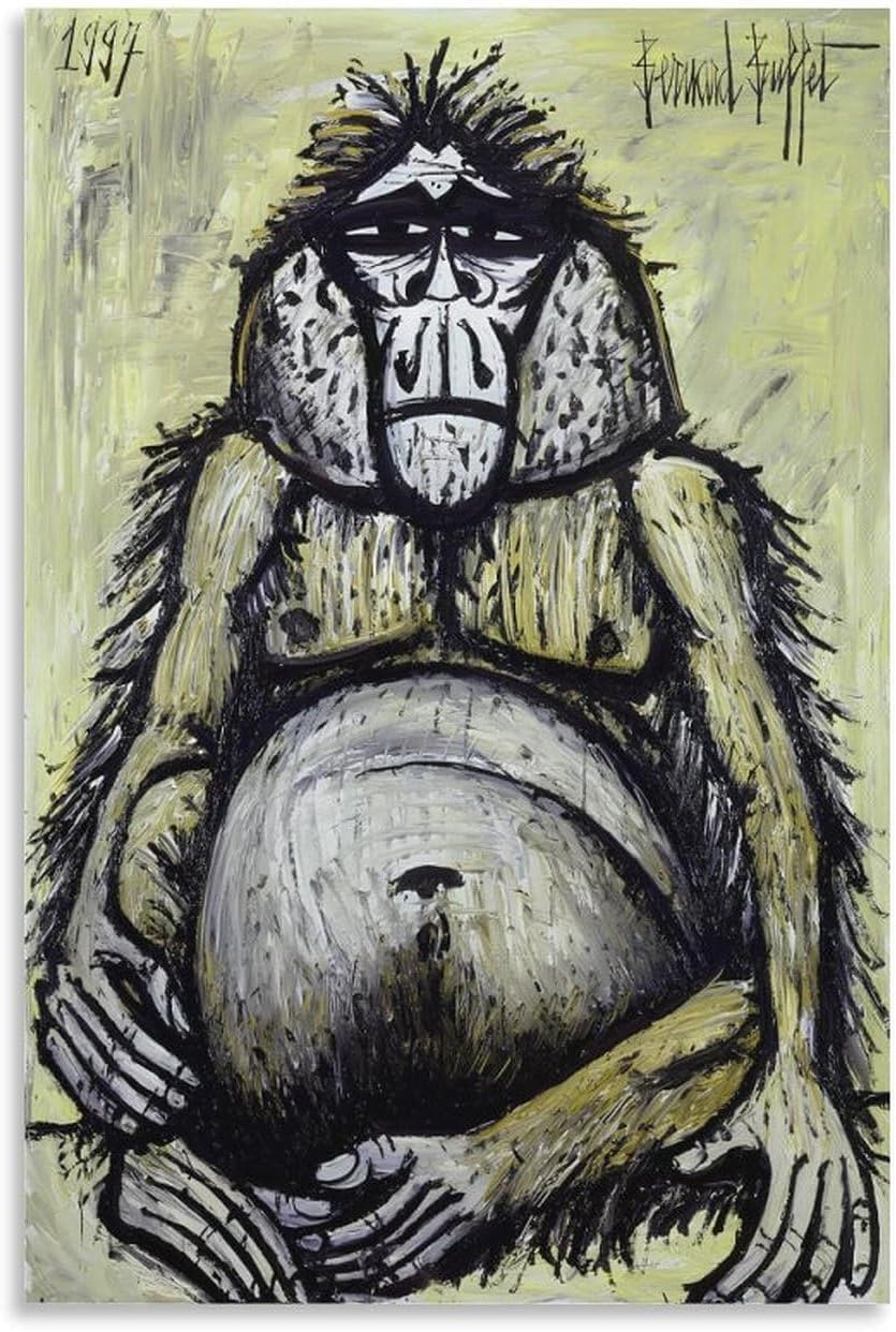 Rikin Liuff The Orangutan by Bernard Canvas Poster Wall Art 40x60cm Frameless
