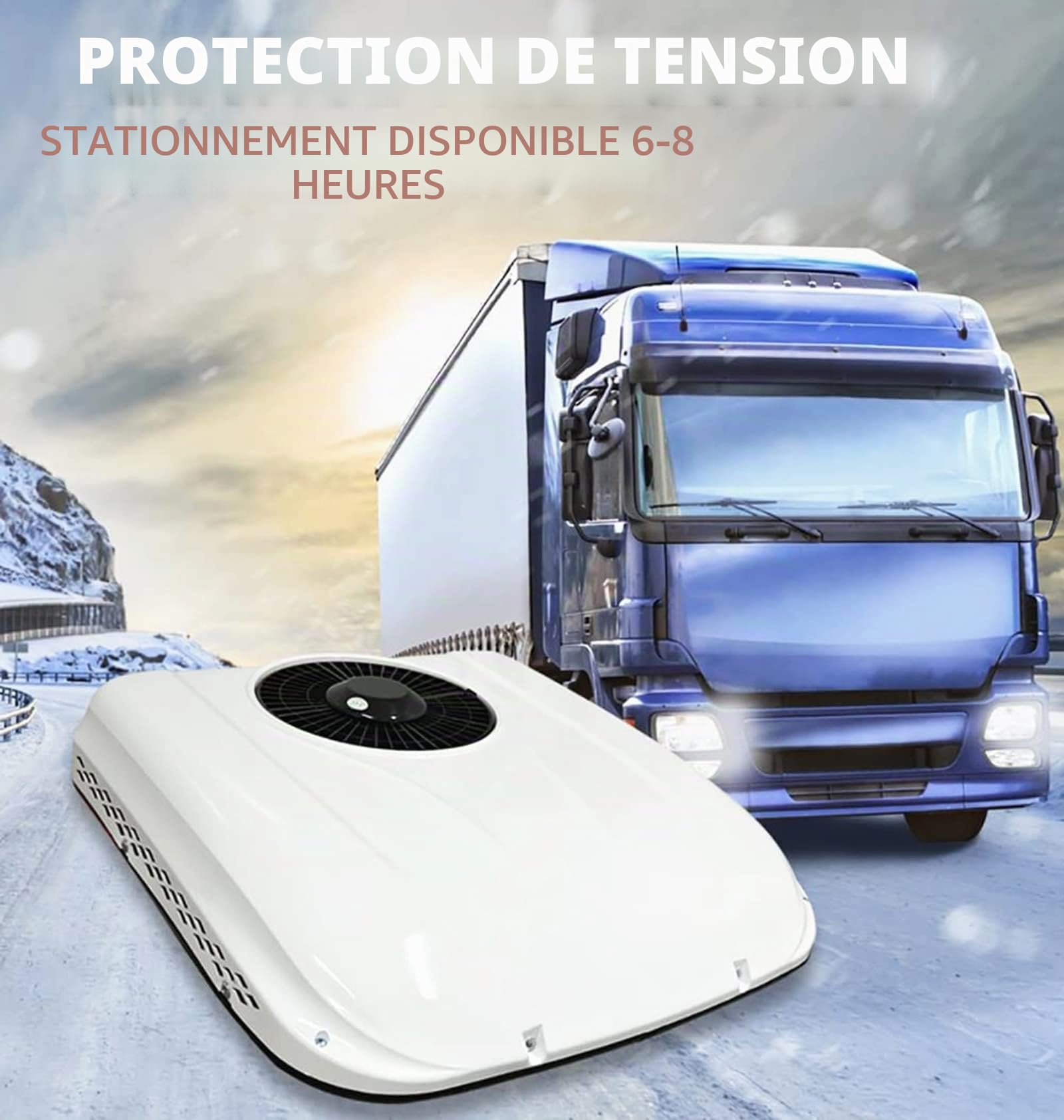 Climatiseur de toit de voiture 12 V pour camping-cars, camions, tracteurs - Climatiseur debout pour motos, VTT, pickups, pelleteuses, conditionnement de l'air CC