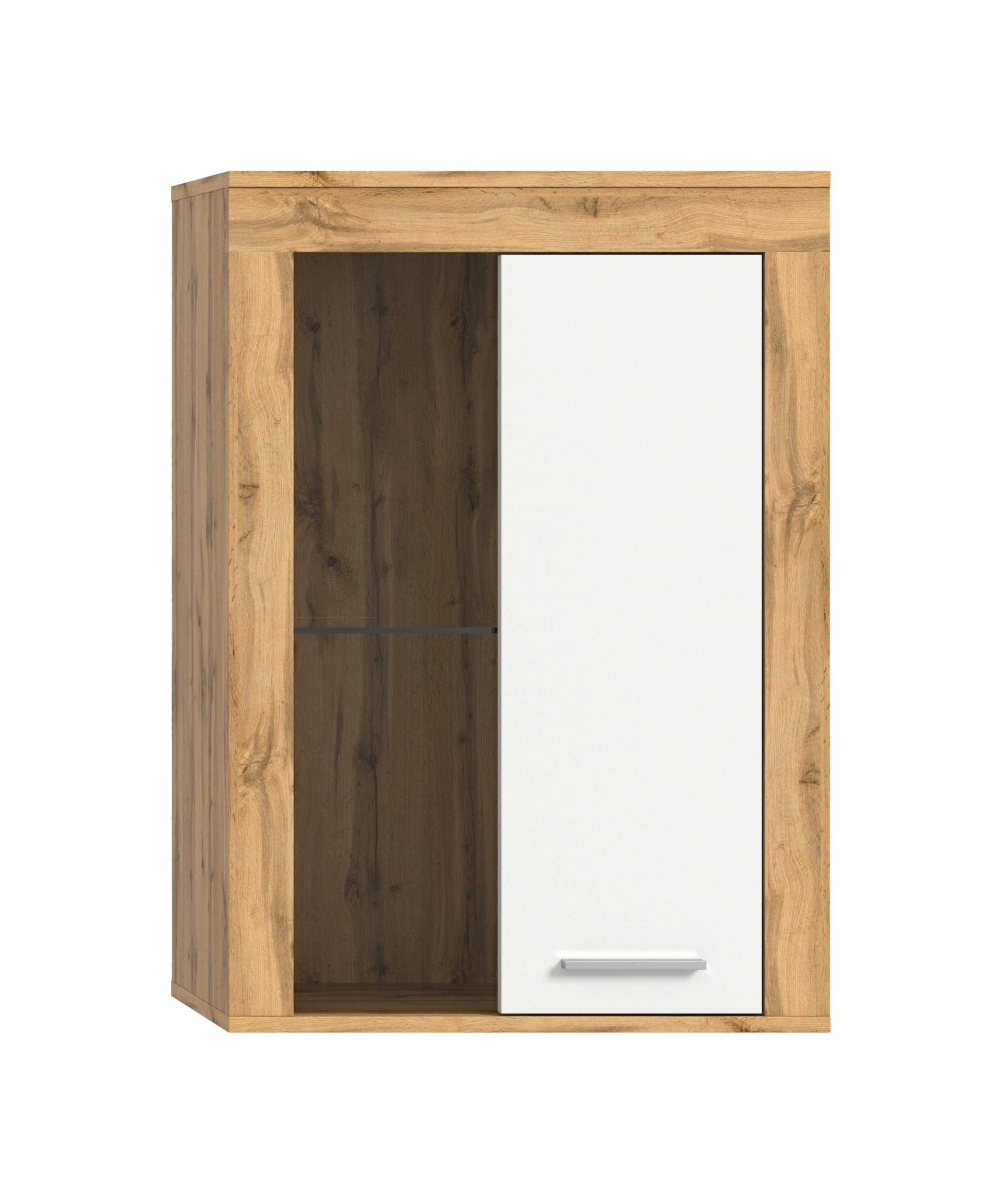 xonox.home Wohnen Jam X8BK6T40 - Vitrina de Cristal (melamina, melamina, Roble Wotan, 600 x 86 x 35 cm), Color Blanco