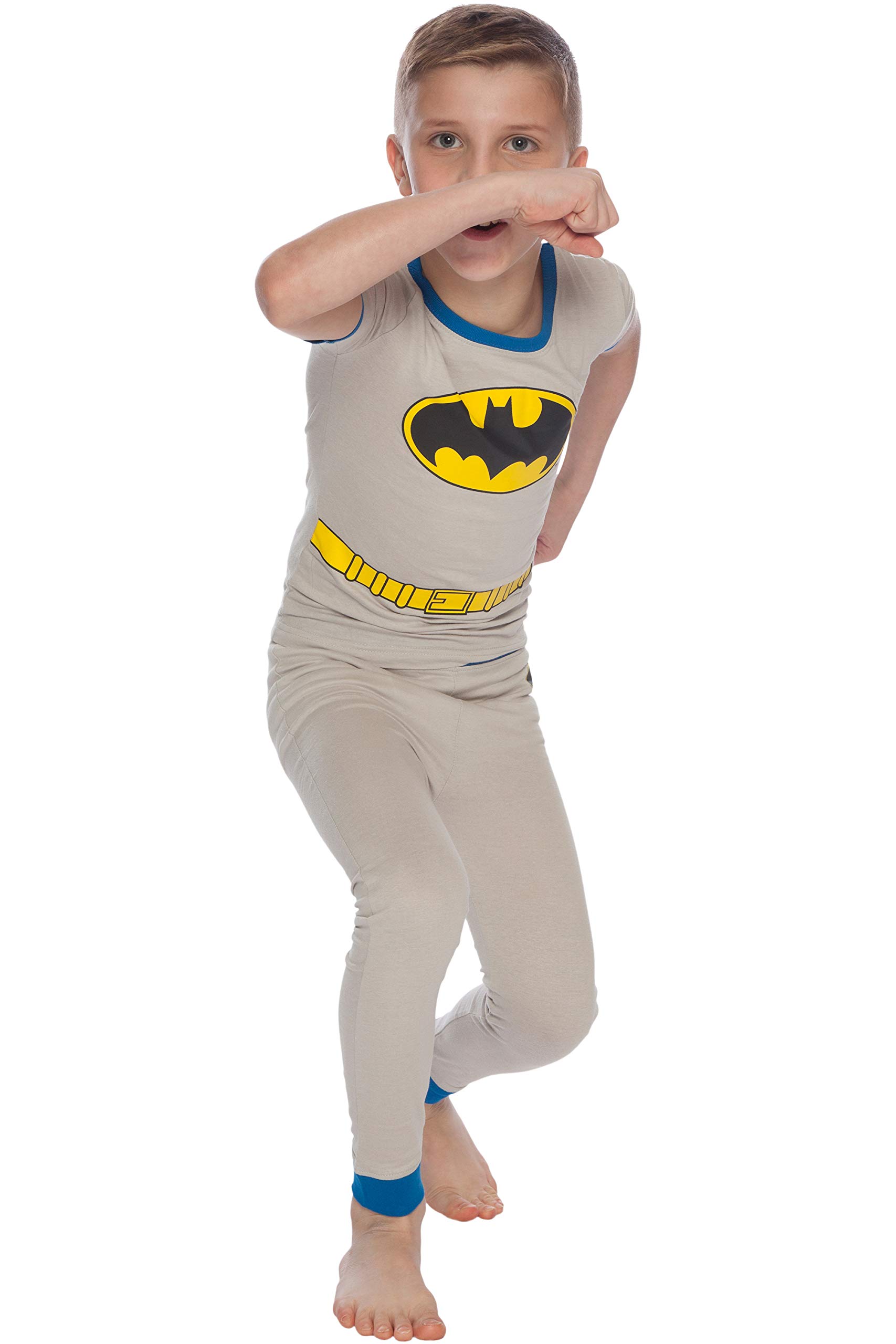INTIMO DC Comics Boys Batman Superhero Costume Cotton Pijama Set 4 Gris/Azul