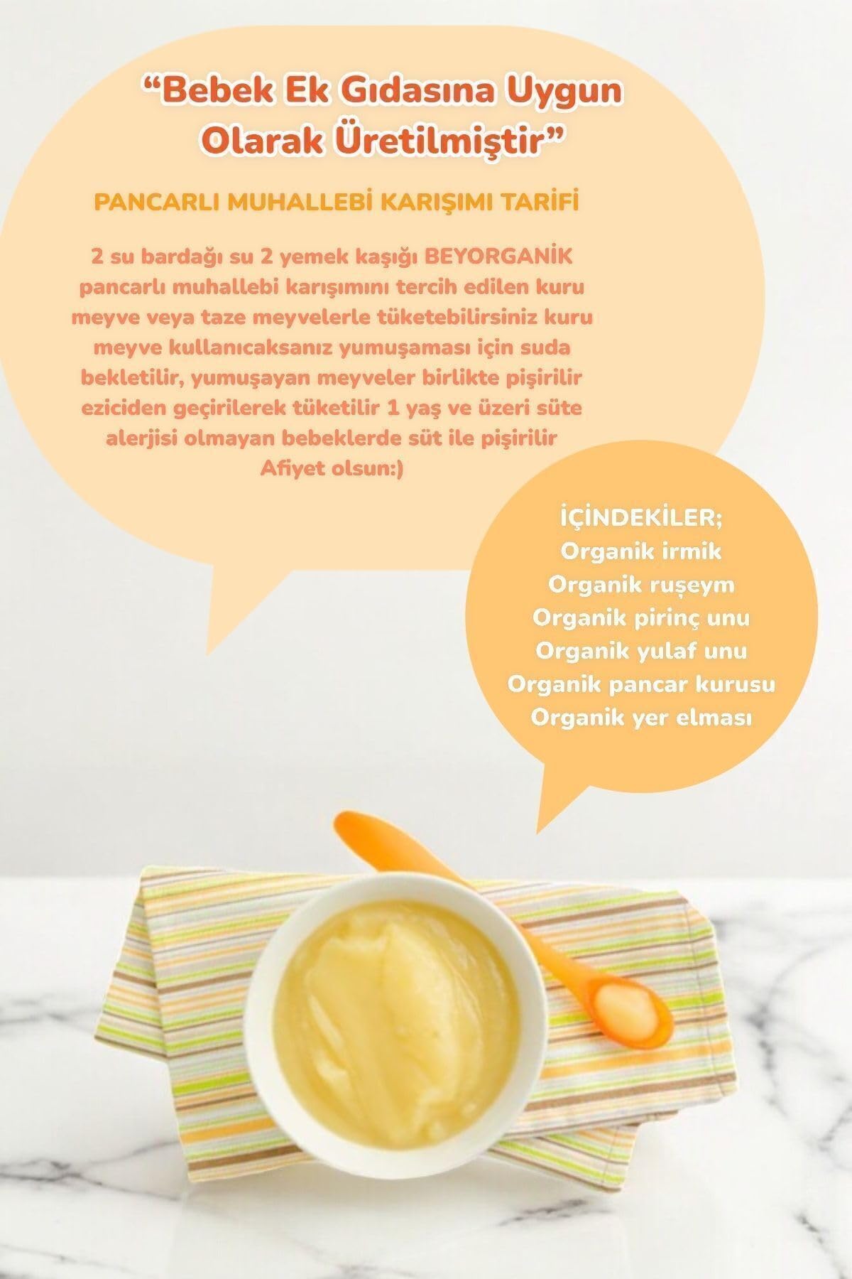 Beyorganik Organik Muhallebi Karışımı (YULAFLI) 200gr (PESTİSİT VE AFLATOKSİN ANALİZLİ)