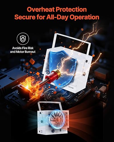 Miniatura 3 de VEVOR Calentador eléctrico de garaje, calentador de taller de 5000 vatios montado en la pared/techo para 2 coches, protección contra