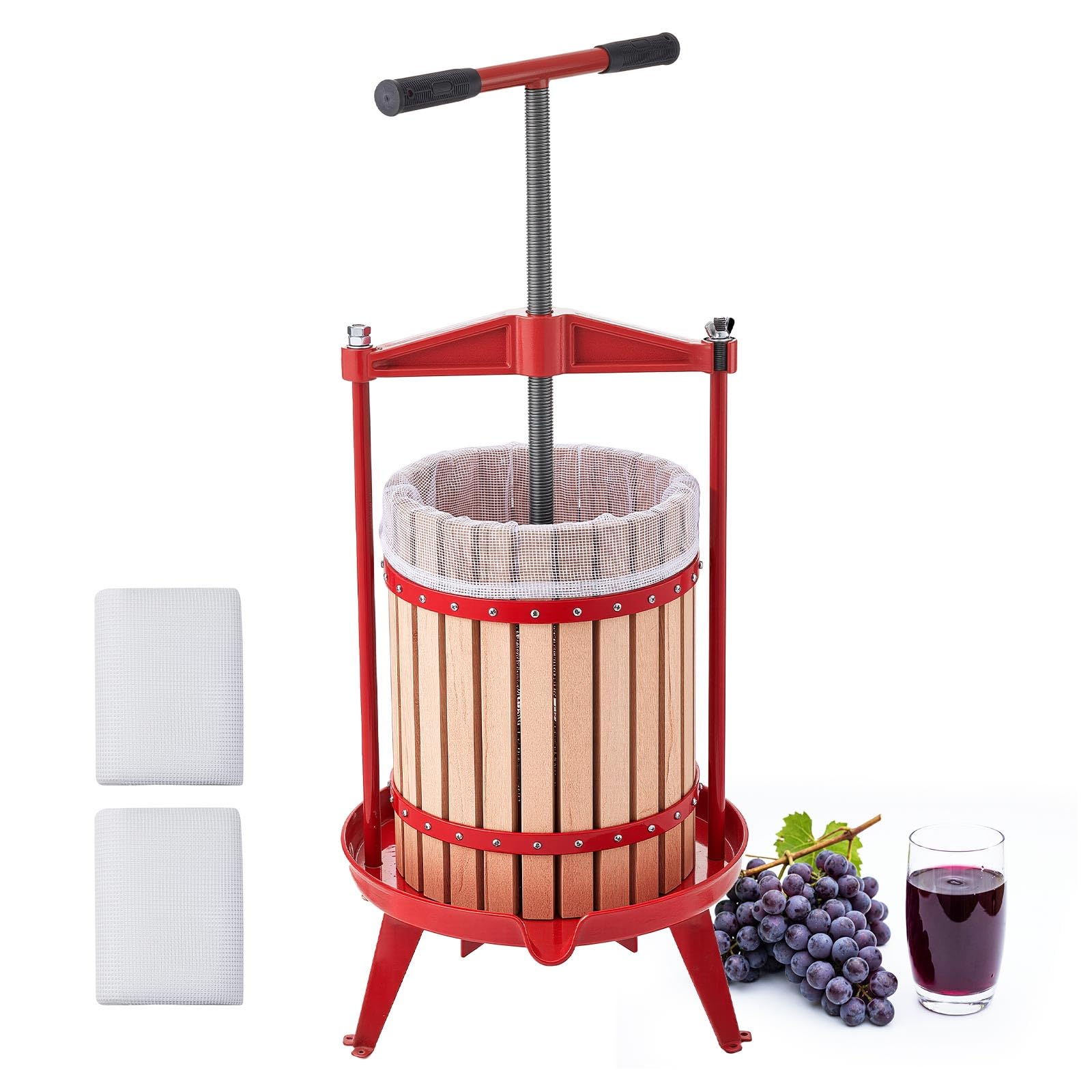 VEVOR 4.75 Gal Beech Wood Basket Press