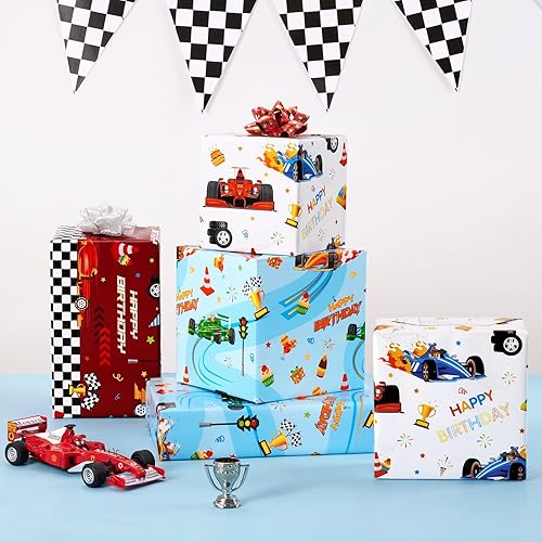 Vista 101 de WERNNSAI Rollos de papel de regalo de dinosaurios, 3 rollos de papel de regalo de dinosaurio rosa de 17 x 120 pulgadas, para bebés, niñas, Pink