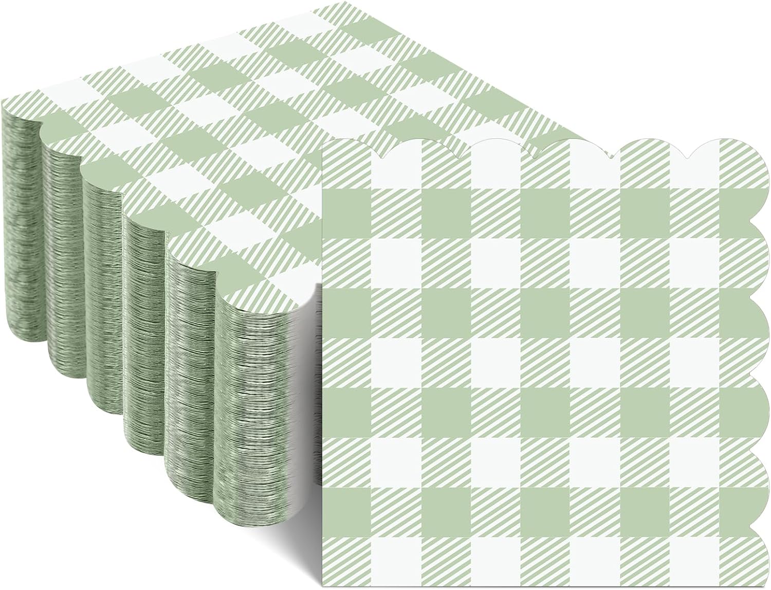 120 Pcs Green Gingham Napkins, Disposable Master Golf Napkins Sage Green Baby Shower Cocktail Napkin Paper Plaid Napkin for Picnic, Wedding, Baby & Bridal Shower,5 x 5 Inches