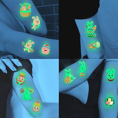 Miniatura 10 de COKTAK 26 hojas divertidas de tatuajes temporales de Papá Noel de Navidad, lindos tatuajes falsos de Navidad de ciervos, ciervos, muñeco de nieve,