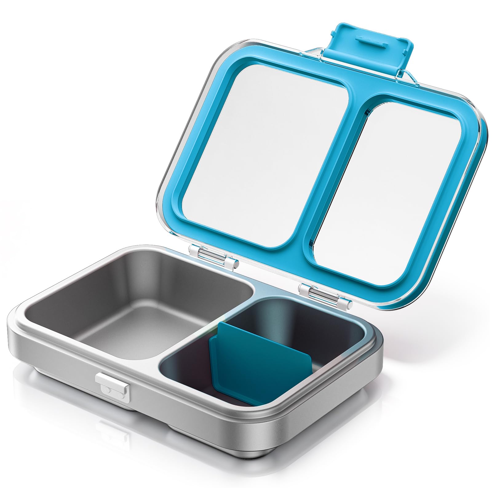 G.a HOMEFAVOR Edelstahl Brotdose Kinder 1000ml Metall Bento Lunchbox mit 2 Fächern Auslaufsichere Brotbox Kindergarten Kita Schule Sandwichbox Brotzeitdose Vesperdose Brotbüchse, Blau