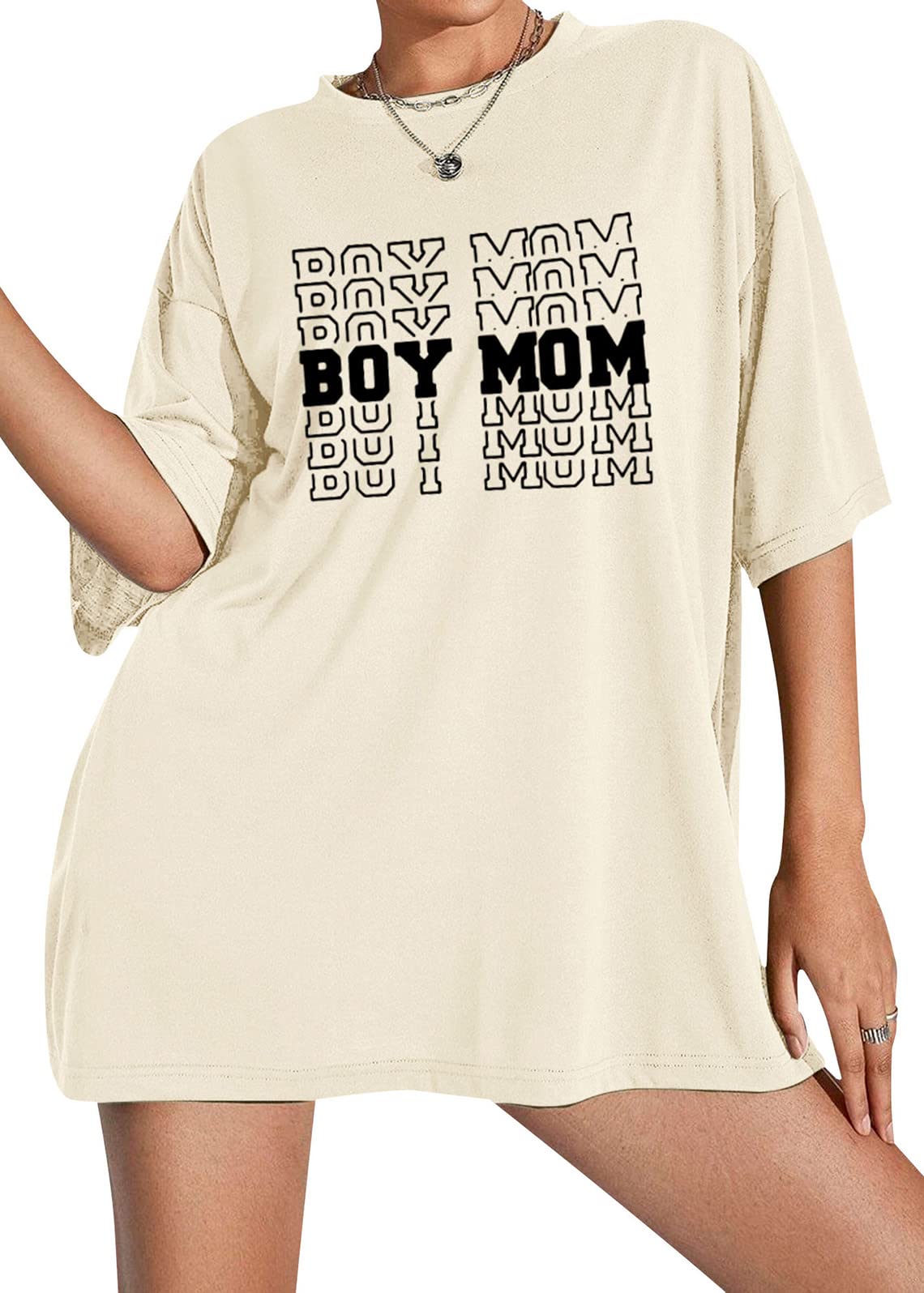 shownicer T-Shirt Donna Maglietta A Mezza Manica Estiva Casual Magliette Girocollo T Shirt a Righe Sportivi Larghi Tshirt Camicia Base Tee Shirt A Azzurro Bianco XS