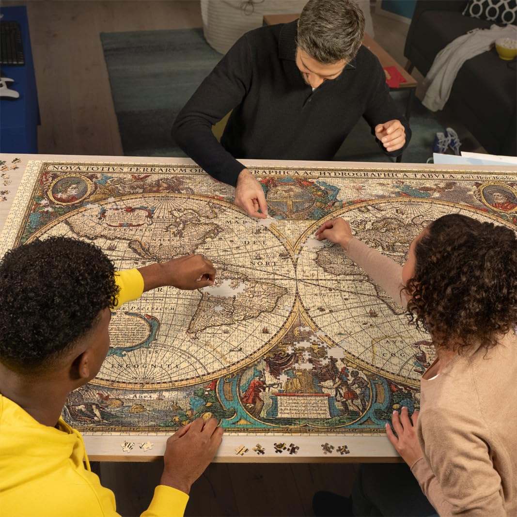 Ravensburger Puzzle 17411 - Historische Weltkarte, Henricus Hondius 1630 - großes 5000 Teile Puzzle für geschichtsinteressierte Puzzle-Fans ab 14 Jahren