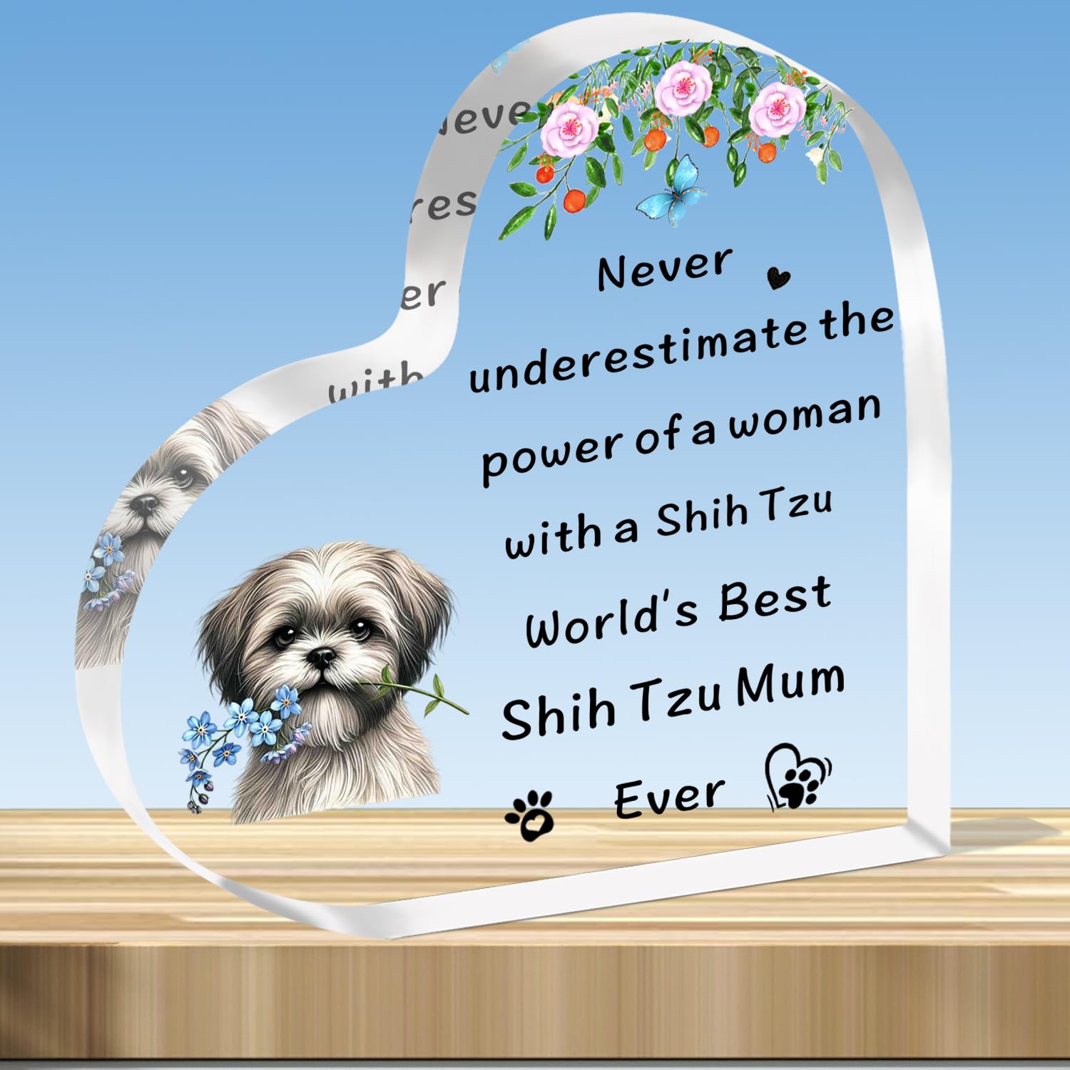 JMIMO Shih Tzu Mum Gifts Shih Tzu Gifts for Women Mothers Day Christmas Birthday Gifts for Shih Tzu Mum Plaque Present