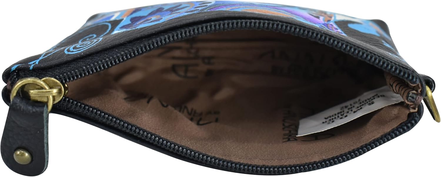 Anna by Anuschka Women's Hand Painted Leather Coin Pouch Purse - Image 3