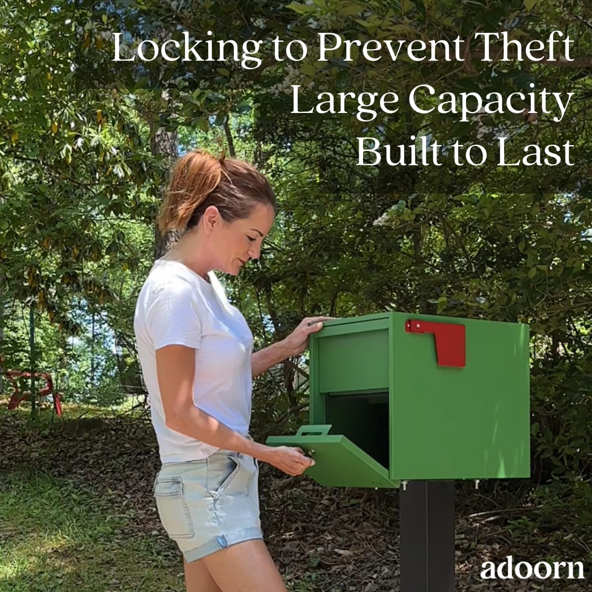 Post Mount Mailbox | Large Size - Anti-Theft Locking Mailbox, 15.5 H x 12 W x 18.5 D, Weatherproof Mailboxes for Outside The House