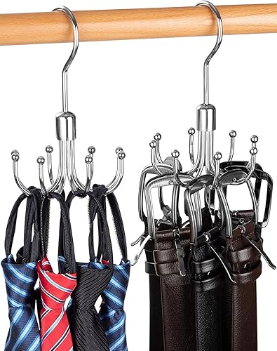 Paquete de 2 ganchos para cinturón, organizador de accesorios de armario 2023, capacidad máxima de almacenamiento de 24 unidades, gancho de