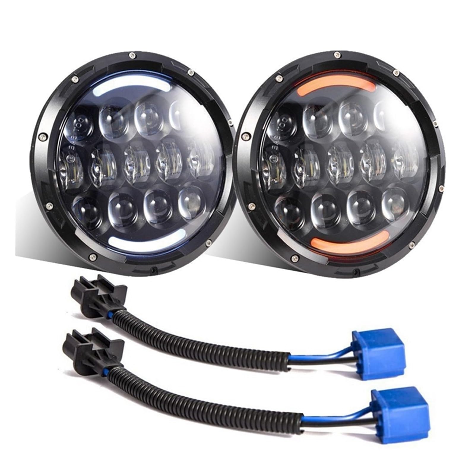 Halo Angel Eye 105W 7" Reflektor LED + 4'' Światło przeciwmgielne + lampa tylna Kompatybilne z Jeep JK Wrangler(USA VERSION)
