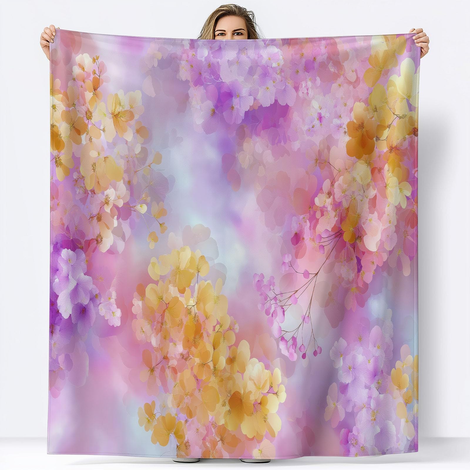 Générique Koc polarowy Walentynki Romance Flowers 180 x 200 cm, wygodny koc, narzuta na łóżko z nadrukiem 3D, bardzo miękki i lekki, na wszystkie pory roku