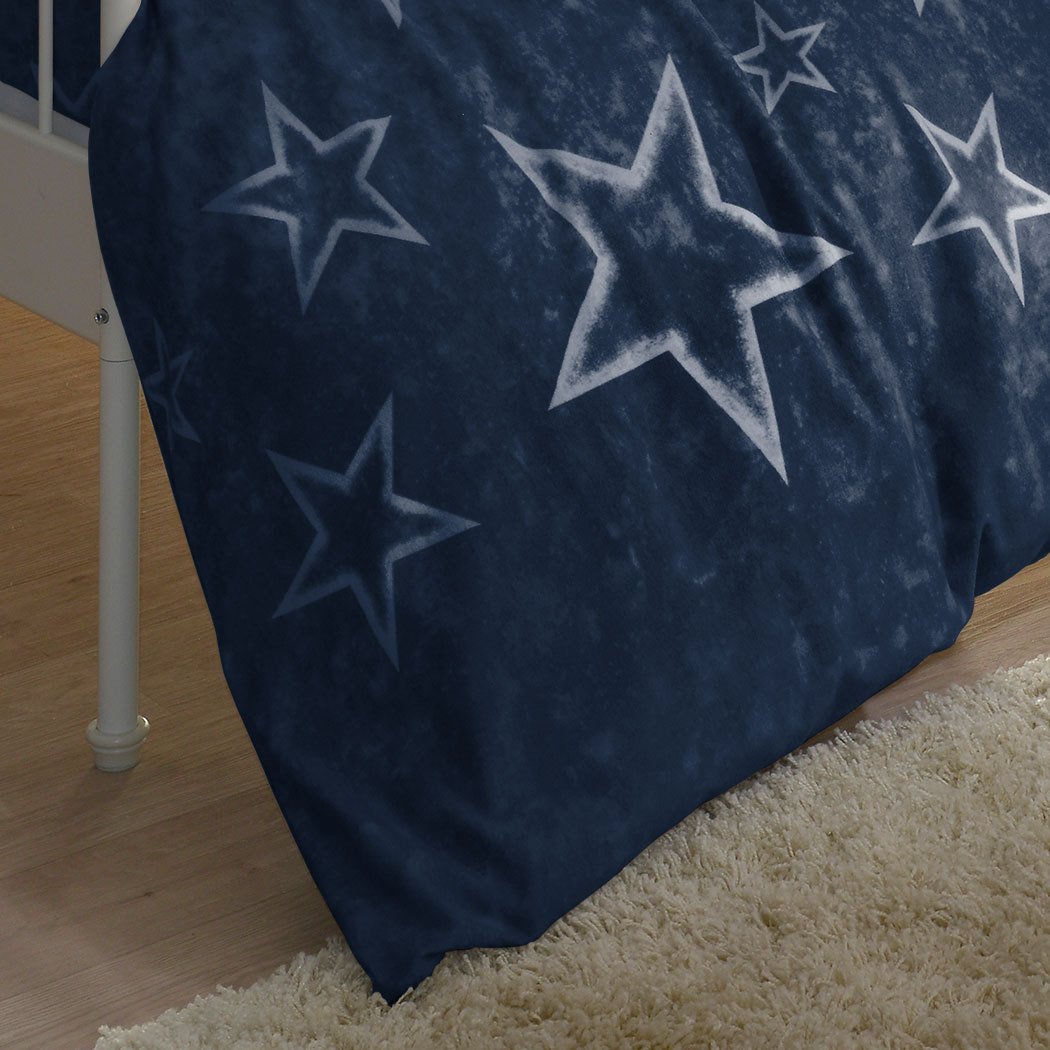G BETTWARENSHOP Biber-Bettwäsche „Stars Rubin“ – Kuschelweich Aus 100% Baumwolle, 155x220 Cm + 80x80 Cm, Ideal Für Den Winter