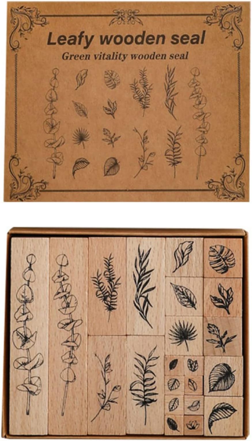Rebanky 22 Stück Stempel Holz Set Gummi Stempelset Naturmotiv Rebanky 22 Stück Stempel Holz Set Gummi Stempelset Naturmotiv