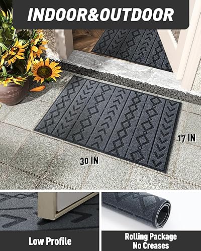 Miniatura 2 de AMOAMI - Tapete para puerta de entrada interior y exterior, tapete bohemio para puerta delantera, para entrada interior, entrada, tapete de