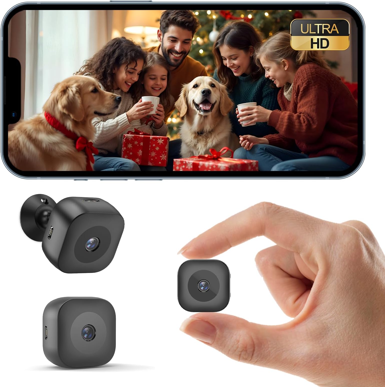 Zongbi Hidden Camera,Mini WiFi Wireless Surveillance Camera with SD & Cloud Storage Night Vision App Live View Motion Detection Smallest Smart Camera for Home Monitoring
