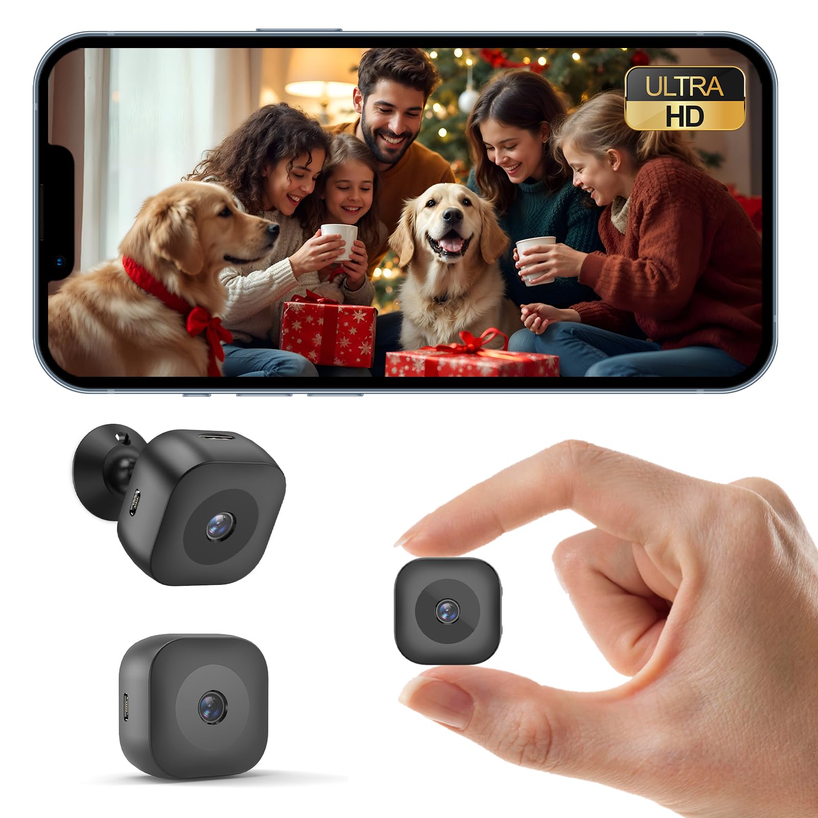 Hidden Camera,Mini WiFi Wireless Surveillance Camera with SD & Cloud Storage Night Vision App Live View Motion Detection Smallest Smart Camera for Home Monitoring