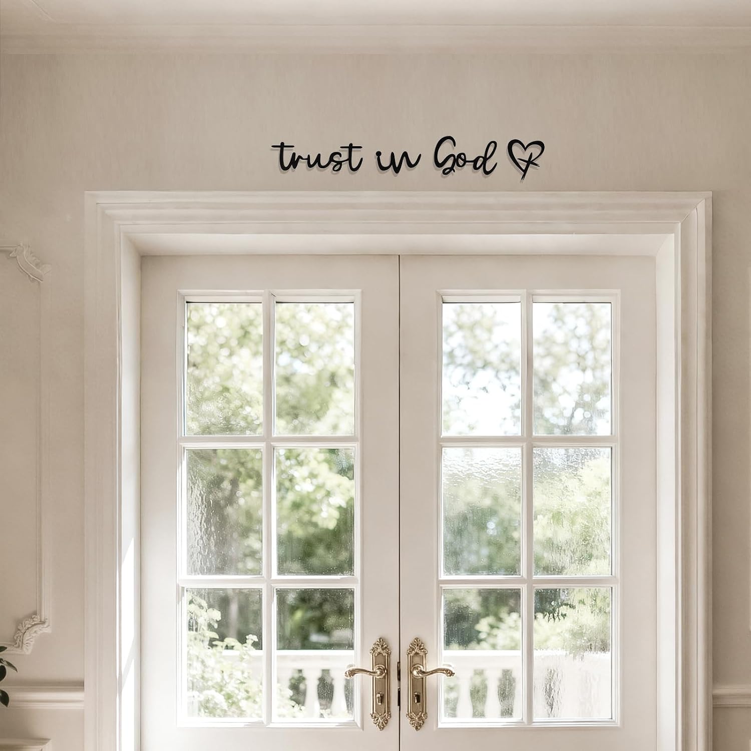Trust In God Wood Sign Creative Inspirational Scripture Wall Art Funny Door Corner Decor for Home Entryway Cabinet Mirror Church,Housewarming Christmas Gifts image 3