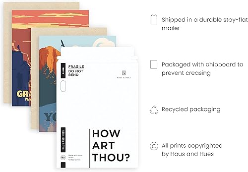 Miniatura 3 de HAUS AND HUES Juego de pósteres vintage del parque nacional, impresiones artísticas de parques nacionales, arte de pared de naturaleza y montaña,