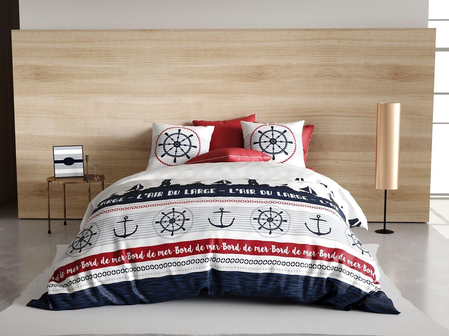 Les Ateliers du Linge Parure de lit 2 Personnes Babord avec Housse de Couette et taies d'oreiller Imprime 260 x 240 cm