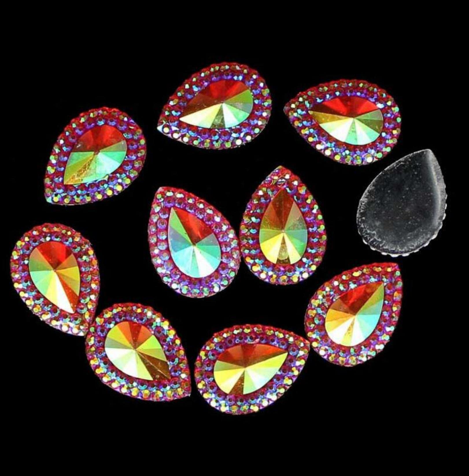 Strass en verre anti-ternissement rouge larme 100pcs loisirs créatifs