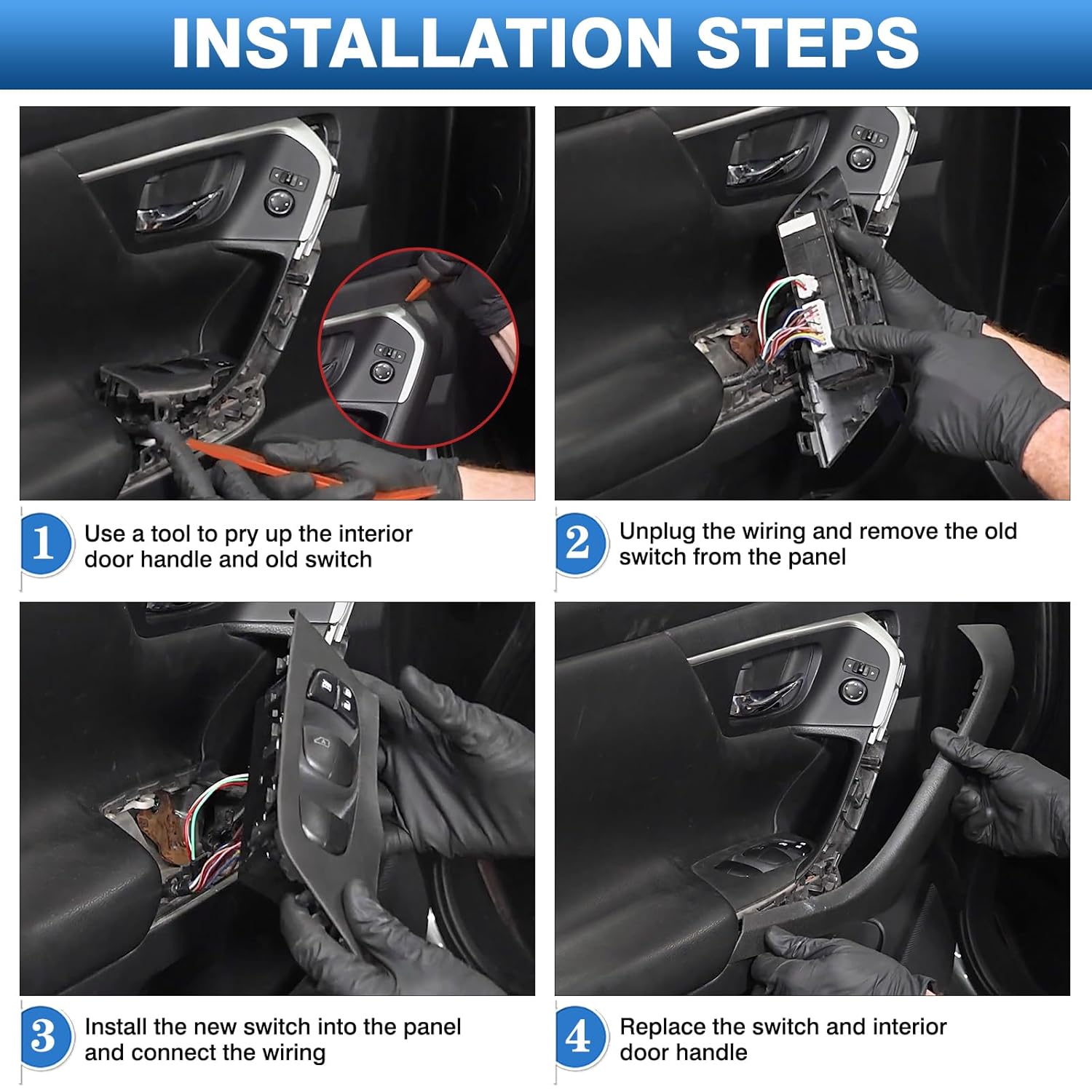 TOP-MAX Master Power Window Switch Driver Side Compatible with Nissan Altima 2013-2018, Nissan Rogue 2014-2020, Driver Window Control Switch Front Left Replaces 25401-3TA5A, 254013TA5A, 254014BA5A