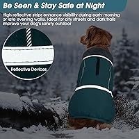 Vista 4 de QBLEEV Abrigo cálido para perro, chaqueta de invierno reflectante, impermeable, resistente al viento, ropa de cuello alto para perro para clima