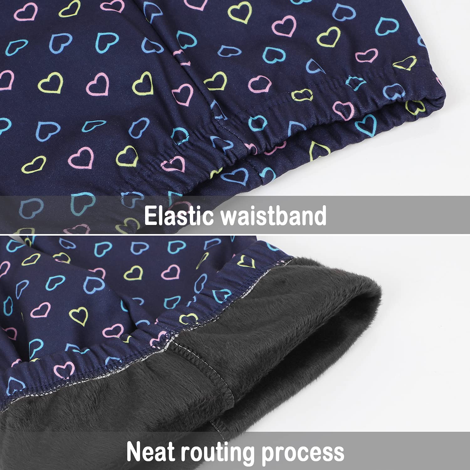 Leggings per Ragazze Pantaloni Foderati Spessi con Stampa Pantaloni Lunghi Elastici Caldi Invernali Collant in Pile Elasticizzato