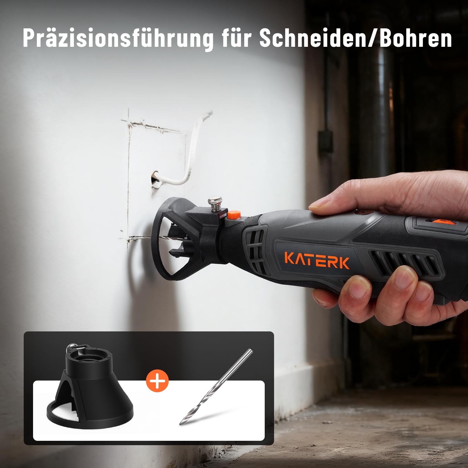 Katerk Rotationswerkzeug Set Professionelles mit Biegsamer Welle,155 Teiligem Zubehör,35000 U/min Hochleistungs Multifunktionswerkzeugsatz für Holzschnitzerei,Gravur,Schneiden,Schleifen,Sandstrahlen